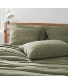 Taie d'oreiller Gaze de coton Gaïa Chic romarin
