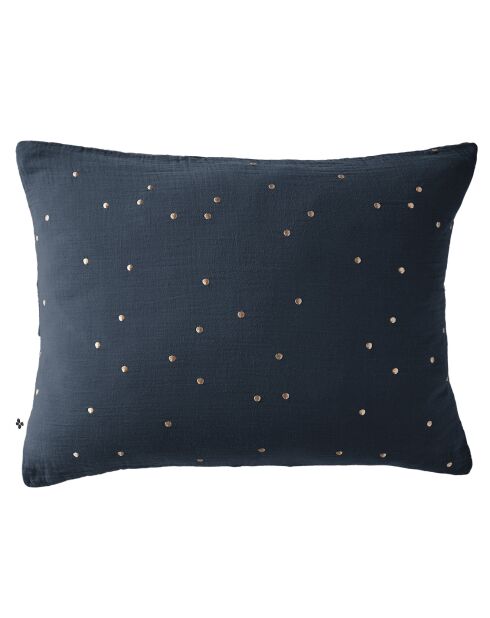 Taie d'oreiller Gaze de coton Gaïa Chic minuit