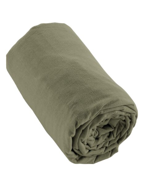 Drap housse Flanelle Candice romarin