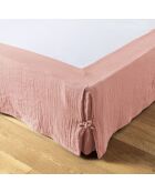 Cache-sommier Gaze de coton Gaïa rose pêche