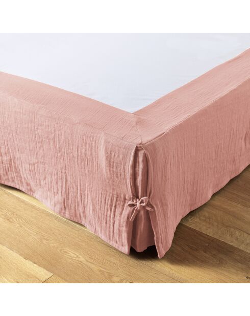 Cache-sommier Gaze de coton Gaïa rose pêche
