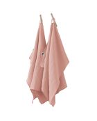 2 Essuie-mains Gaze de coton Gaïa rose pêche