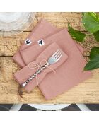 3 tovaglioli da tavola in garza di cotone Gaïa rosa pesca