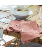 3 tovaglioli da tavola in garza di cotone Gaïa rosa pesca