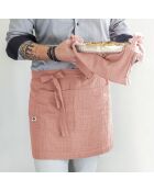 Tablier serveur Gaze de coton Gaïa rose pêche