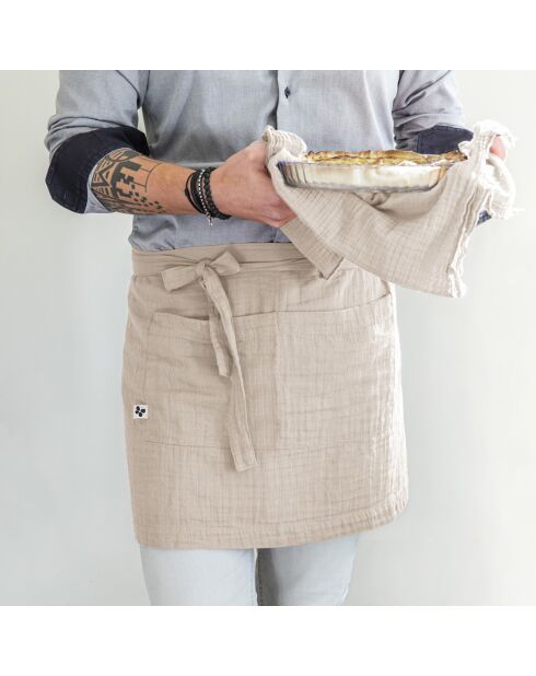 Tablier serveur Gaze de coton Gaïa pampa