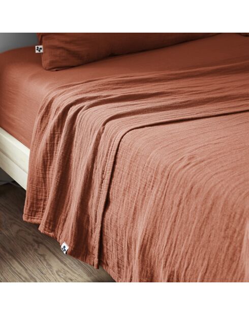 Drap plat Gaïa terracotta