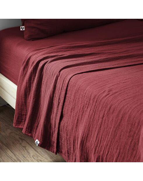 Drap plat Gaïa lie de vin