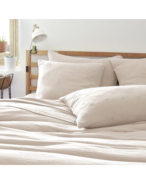 Taie d'oreiller Gaze de coton Gaïa Boho pampa