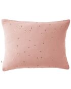 Taie d'oreiller Gaze de coton Gaïa Chic rose pêche