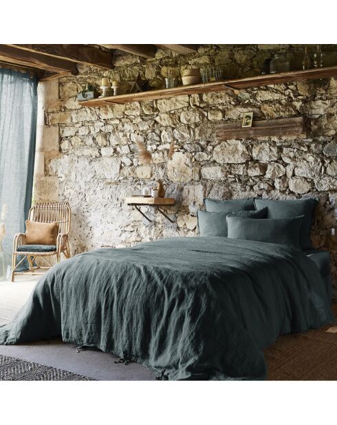 Housse de couette Lin lavé Soline ardoise