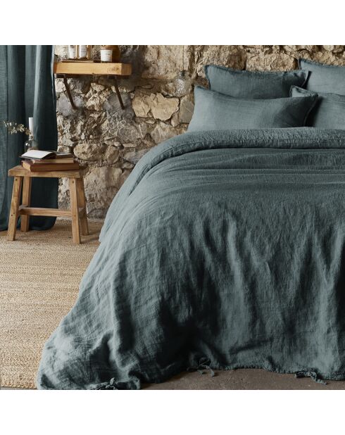 Housse de couette Lin lavé Soline ardoise