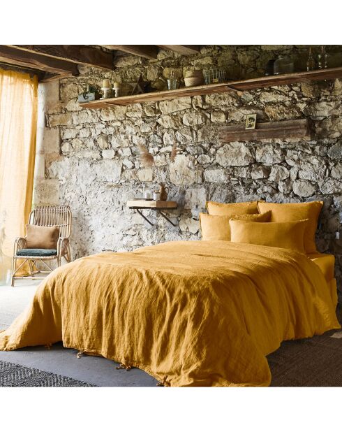 Housse de couette Lin lavé Soline miel