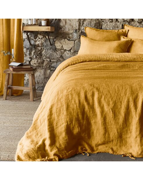 Housse de couette Lin lavé Soline miel