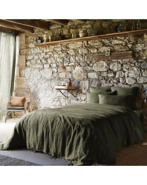 Housse de couette Lin lavé Soline thym