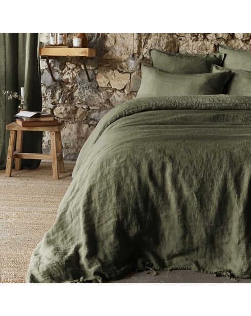Housse de couette Lin lavé Soline thym