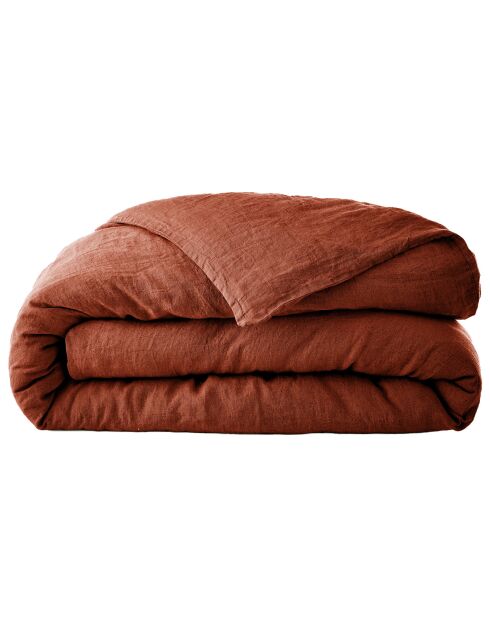 Housse de couette Lin lavé Soline paprika