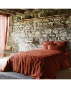 Housse de couette Lin lavé Soline paprika