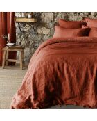 Housse de couette Lin lavé Soline paprika