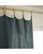 Rideau ajustable + 8 anneaux pince Lin lavé Soline ardoise