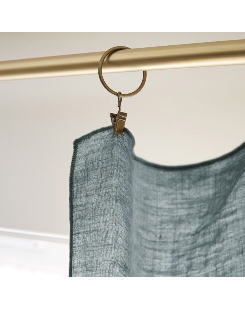 Rideau ajustable + 8 anneaux pince Lin lavé Soline ardoise