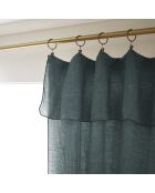 Rideau ajustable + 8 anneaux pince Lin lavé Soline ardoise