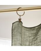 Rideau ajustable + 8 anneaux pince Lin lavé Soline thym