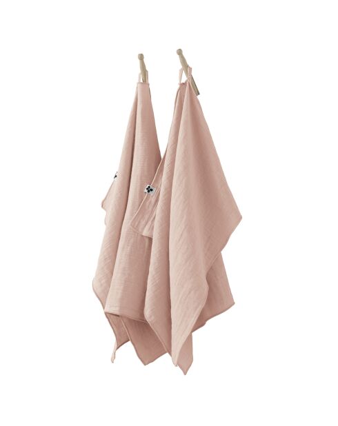 2 Essuie-mains Gaze de coton Gaïa guimauve