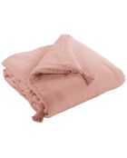 Edredon Gaze de Coton Gaïa rose pêche