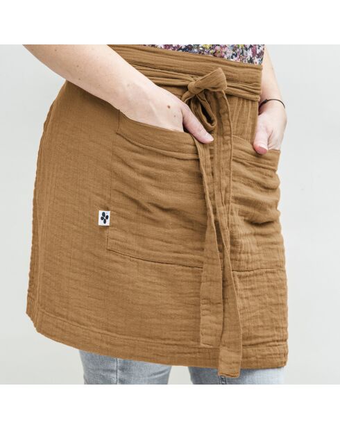 Tablier serveur Gaze de coton Gaïa camel