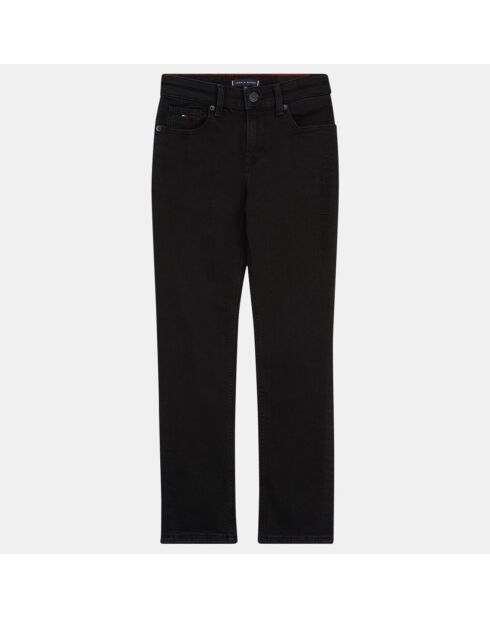 Jean en Coton stretch Scanton Used griffe brodée noir