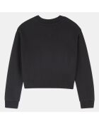Sweat court en Coton bio molletonné à logo brodé noir