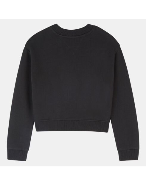 Sweat court en Coton bio molletonné à logo brodé noir