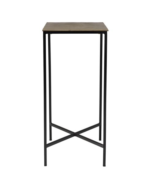 Table d'appoint carrée plateau Jonas doré/noir - 30x30x66 cm