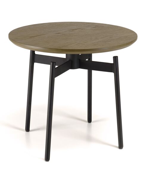 Table d'appoint ronde Alma bois/noir - D.55x49.5 cm