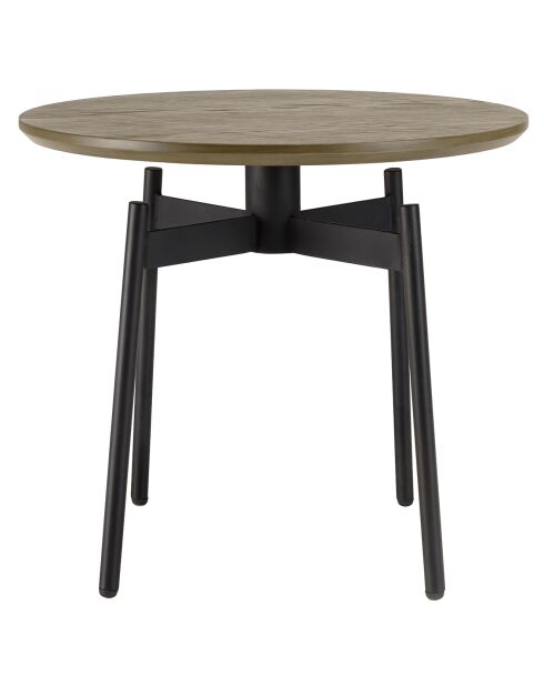 Table d'appoint ronde Alma bois/noir - D.55x49.5 cm