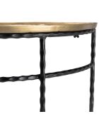 Console demi-lune pieds torsadés Jonas doré/noir - 91x36x80 cm