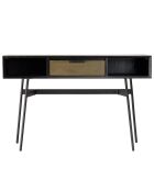 Console 2 niches 1 tiroir Alma bois/noir - 130x35x85.5 cm