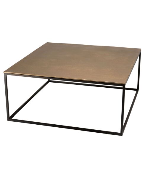 Table basse carrée Jonas doré/noir - 90x90x40.5 cm