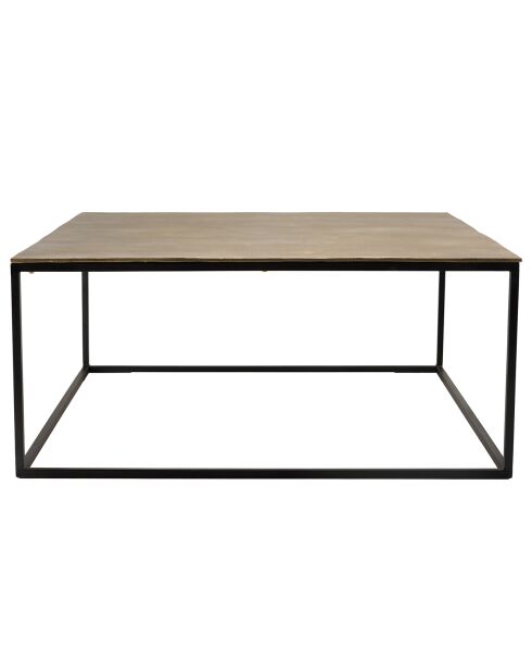 Table basse carrée Jonas doré/noir - 90x90x40.5 cm