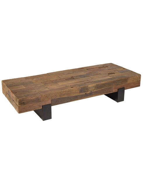 Table basse poutres bois massif Leonce bois - 160.5x63.5x30.5 cm