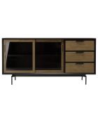 Buffet  2 portes coulissantes Alma bois/noir - 160x45x80 cm