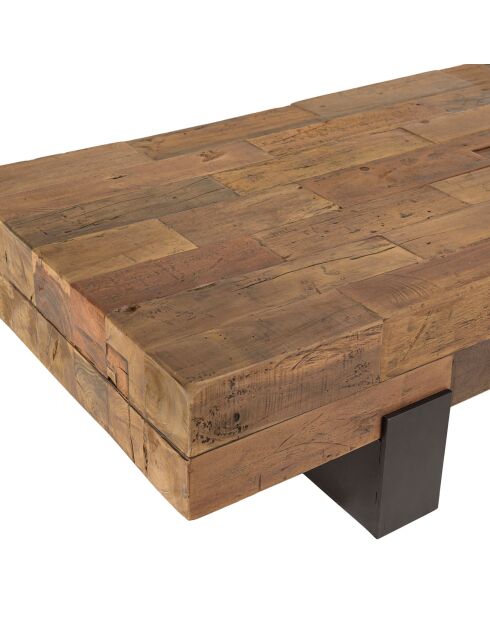 Table basse poutres bois massif Leonce bois - 160.5x63.5x30.5 cm