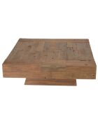 Table basse carrée bois massif Leonce bois - 104.5x104.5x35 cm