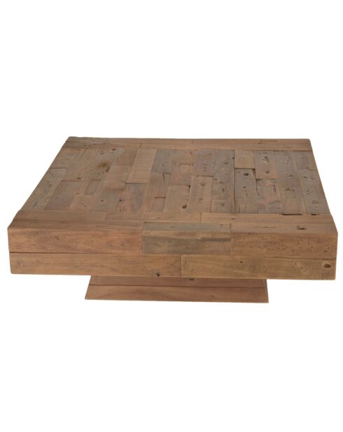 Table basse carrée bois massif Leonce bois - 104.5x104.5x35 cm