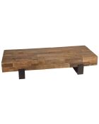 Table basse poutres bois massif Leonce bois - 160.5x63.5x30.5 cm