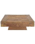 Table basse carrée bois massif Leonce bois - 104.5x104.5x35 cm