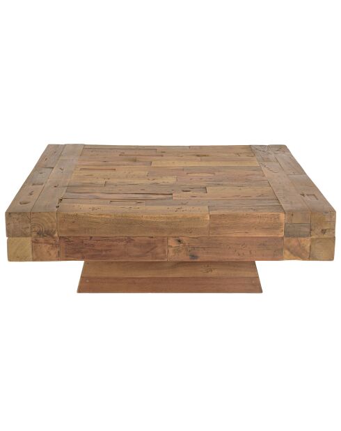 Table basse carrée bois massif Leonce bois - 104.5x104.5x35 cm