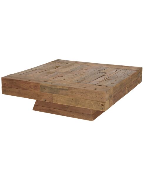 Table basse carrée bois massif Leonce bois - 104.5x104.5x35 cm