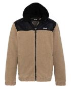 Sweat Zippé à Capuche Sherpa Polaire beige